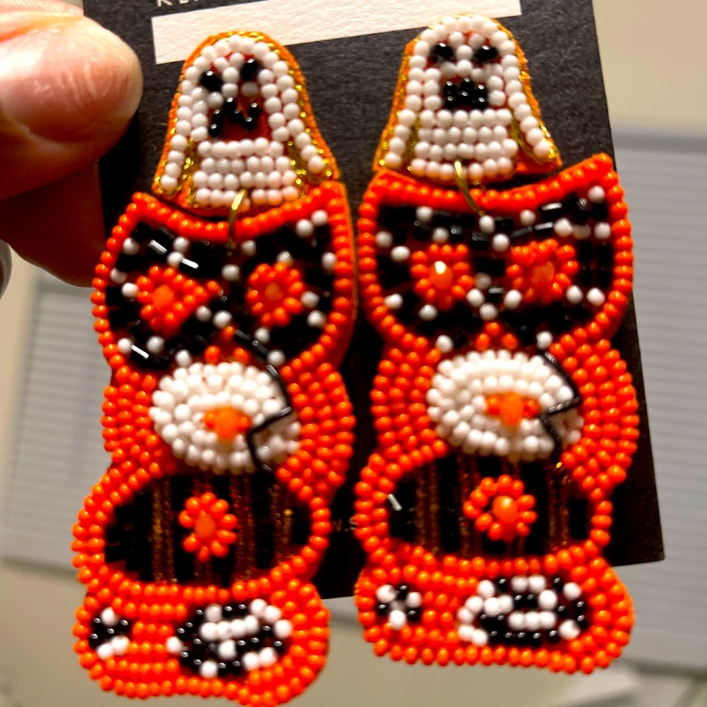 Boo beaded earrings